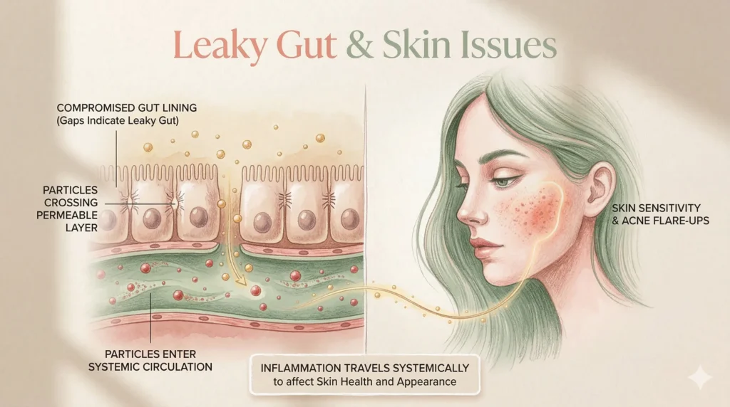 connection between the digestive system and the skin.